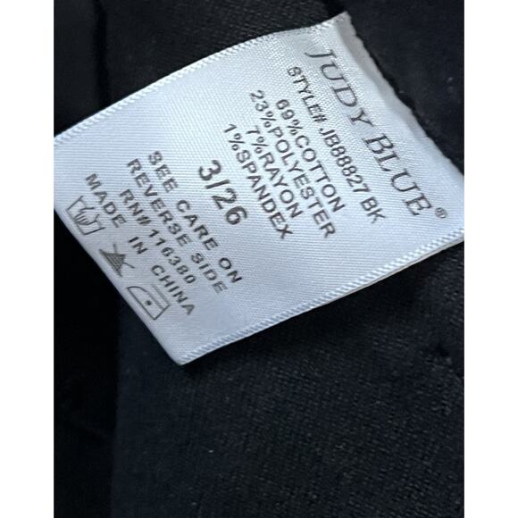 Judy Blue Jeans Black Grunge Wide Leg Casual Utility Pockets 3/26 JB88827 - Picture 4 of 6